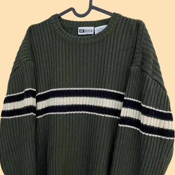 American Vintage Other - green striped ribbed y2k acrylic knit sweater